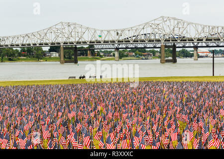 20 000 amerikanische Flaggen auf der großen Wiese, Louisville, Kentucky, Her von Juli Stockfoto