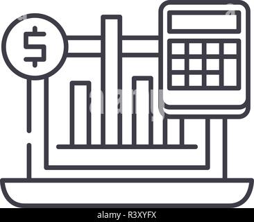 Business Indicators Symbol Leitung Konzept. Business Indicators Vector Linear Abbildung, Symbol, Zeichen Stock Vektor