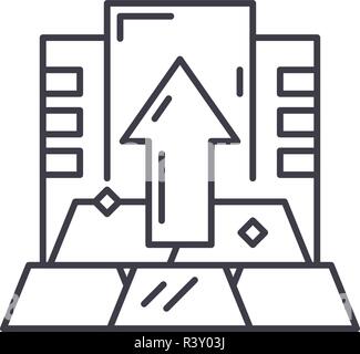 Hauptstadt Symbol Leitung Konzept. Hauptstadt Vector Linear Abbildung, Symbol, Zeichen Stock Vektor