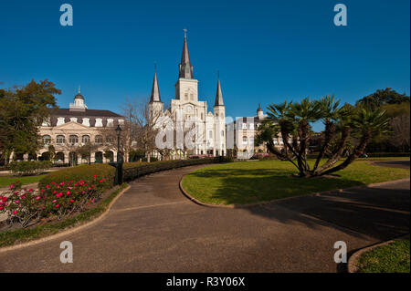 USA, Louisiana, New Orleans, French Quarter, Jackson Square, Saint Louis Kathedrale Stockfoto