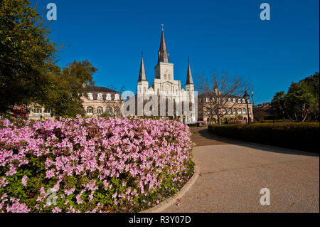 USA, Louisiana, New Orleans, French Quarter, Jackson Square, Saint Louis Kathedrale Stockfoto