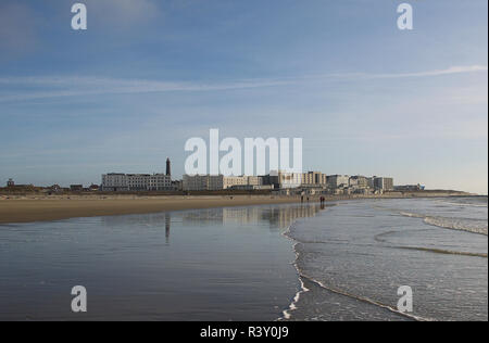 Panoramablick auf die Stadt borkum an einem Wintertag Stockfoto