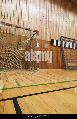 Retro Indoor Soccer Ziel Stockfoto