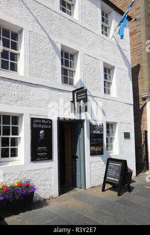 John Muir Geburtshaus ein Museum in der High Street, Dunbar, Schottland Stockfoto