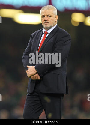 Fürstentum Stadium, Cardiff, UK. 24 Nov, 2018. Rugby Union, Herbst internationale Reihe, Wales gegen Südafrika; Warren Gatland Trainer von Wales Credit: Aktion plus Sport/Alamy leben Nachrichten Stockfoto