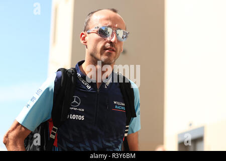 Abu Dhabi, VAE. 24. November 2018, Yas Marina, Abu Dhabi, Vereinigte Arabische Emirate, Etihad Airways Formel 1-Grand Prix von Abu Dhabi, Qualifizierung; Robert Kubica Quelle: Aktion Plus Sport Bilder/Alamy leben Nachrichten Stockfoto