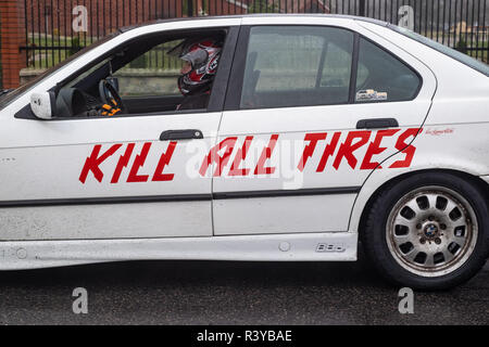 Zgierz, Polen. 24. November 2018. Über 50 Fahrer und ihre Drift Autos, einige von dann mit 500-700 PS-Motoren sind Treffen ist Zgierz in Zentral Polen für Saison schließen. Fertig. Robert Pastryk/Alamy leben Nachrichten Stockfoto