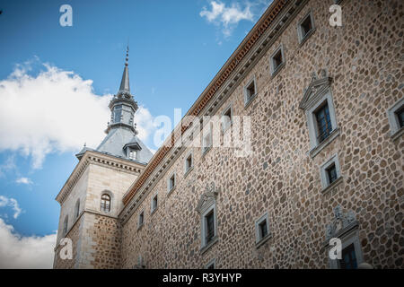Detaillierte Architektur von Alcazar de Toledo, Weltkulturerbe der UNESCO in Spanien Stockfoto