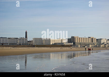 Panoramablick auf die Stadt borkum an einem Wintertag Stockfoto