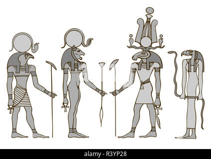 Götter des alten Ägypten Stockfoto