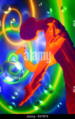 Hämmern Mann frankfurt Abbildung Stockfoto