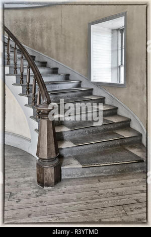 Im Bannack Geisterstadt geschwungene Treppe Hotel Meade Stockfoto