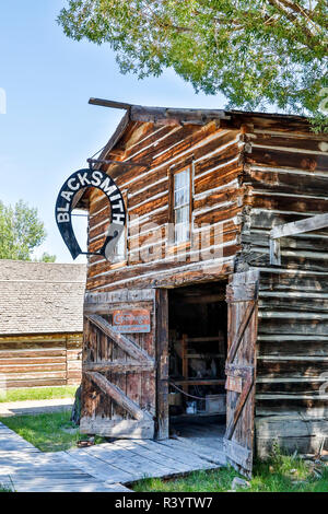 Usa, Montana, Nevada City. Lebendiges Museum Shop der Schmiede Stockfoto