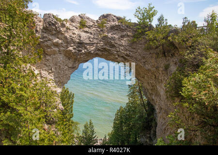 Arch Rock auf Mackinac Island Stockfoto