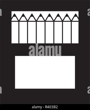 Bildung bleistifte Box auf weißem Hintergrund Vector Illustration Stock Vektor