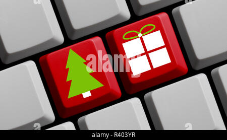Weihnachten online Stockfoto