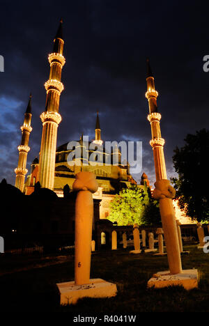 Blick von der Selimiye Moschee im Dunkelblau Stockfoto