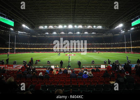 Allgemeine Ansicht des Stadions vor dem Herbst Internationale im Fürstentum Stadium, Cardiff. Stockfoto