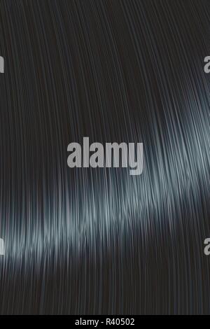 Realistische schwarz blau braun gerades Haar Textur mit glänzend glänzend Detail. Vector Illustration. Stock Vektor