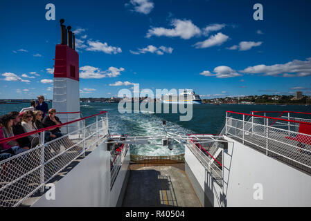 USA, Maine, Portland, Casco Bay an Bord der Peaks Island Fähre Stockfoto