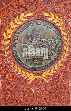 Boston Marathon Monument im Copley Square, Boston, Massachusetts, USA Stockfoto