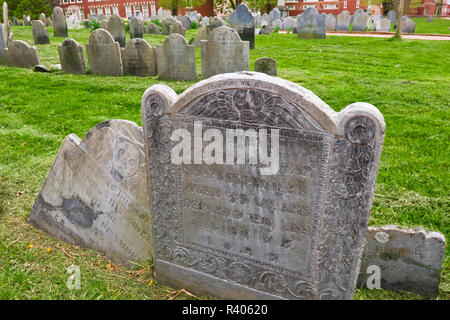 Grabsteine an der Copp Hügel begraben Boden auf dem Freedom Trail, Boston, Massachusetts, USA Stockfoto