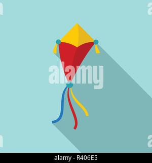 Ribbon kite Symbol. Flache Darstellung von Ribbon kite Vektor Symbol für Web Design Stock Vektor