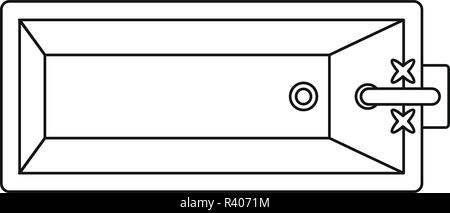 Ansicht von oben Badewanne Symbol. Outline Top anzeigen Badewanne vektor Symbol für Web Design auf weißem Hintergrund Stock Vektor