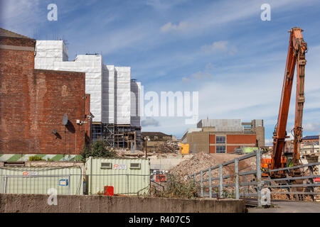 Abriss des Schlosses Markt, Exchange Street, Sheffield, Vereinigtes Königreich Stockfoto