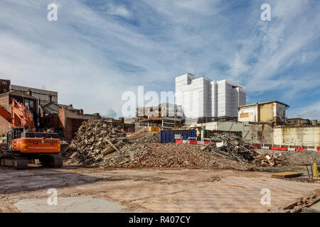 Abriss des Schlosses Markt, Exchange Street, Sheffield, Vereinigtes Königreich Stockfoto