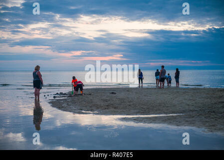 USA, Massachusetts, Cape Cod, Eastham, erste Begegnung Strand, Sonnenuntergang Stockfoto