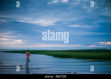 USA, Massachusetts, Cape Cod, Eastham, erste Begegnung Strand, Sonnenuntergang Stockfoto