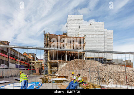 Abriss des Schlosses Markt, Exchange Street, Sheffield, Vereinigtes Königreich Stockfoto