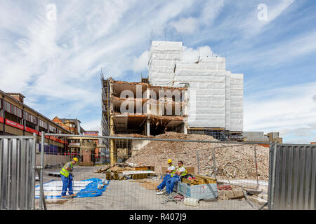 Abriss des Schlosses Markt, Exchange Street, Sheffield, Vereinigtes Königreich Stockfoto