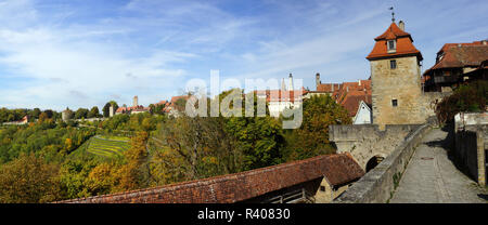 Panoramablick über das kobolzeller Tor zum nördlichen Teil der Stadt Stockfoto