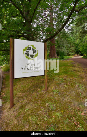 USA, Oregon, Portland. Unterschreiben Sie bei Hoyt Arboretum in Washington Park. Kredit als: Steve Terrill/Jaynes Galerie/DanitaDelimont.com Stockfoto