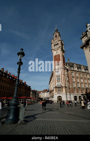 LILLE GRAND PLACE FRANKREICH - ILE DE FRANCE REGION - LILLE PLACE CHARLES DE GAULLE ET BOURSE DU COMMERCE DES FLANDRES - LILLE © Frédéric BEAUMONT Stockfoto