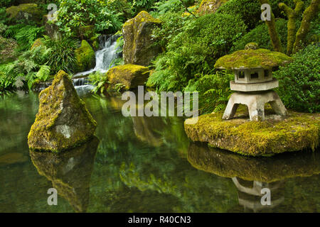 Detail, Himmlischen fällt, untere Teich, Garten, Japanischer Garten, Portland Portland, USA Stockfoto