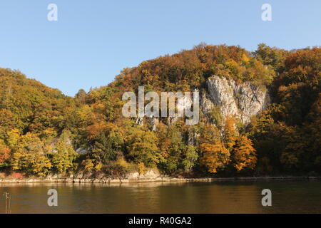 Blick in die weltenburger Enge in Weltenburg in Kelheim Stockfoto