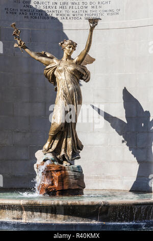 USA, New York, Hudson Valley, Saratoga Springs, Congress Park, Geist des Lebens Statue von Daniel Chester French Stockfoto