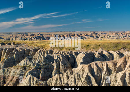 Gemischte Wiese Wiesen, Badlands National Park, South Dakota Stockfoto