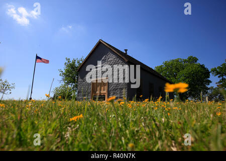 Junction City ein Zimmer Schule Haus auf die LBJ Ranch in der Nähe von Johnson City, Texas. Stockfoto