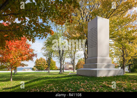 USA, New York, Thousand Islands Region, Sackets Harbor, Sackets Harbor battlefield, battlefield vom Krieg von 1812, Monument Stockfoto