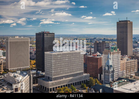 USA, Western New York, Buffalo, erhöhten Blick auf Downtown Stockfoto