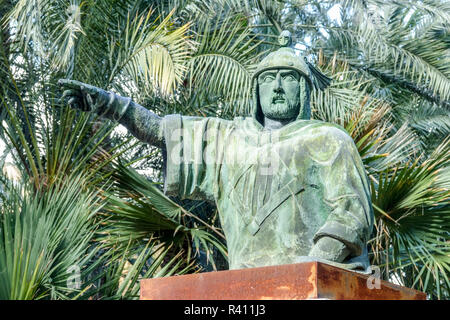 Valencia, Spanien, Elche, Jaume I. der Eroberer, Beschützer des Palmenhains, Region Valencia, Garten Huerto del Cura, Stockfoto