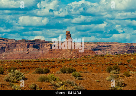 USA, Utah, Mexican Hat, Tal der Götter, Einstellung Henne Butte Stockfoto