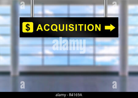 acquisition airport sign board Stockfoto