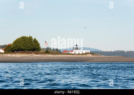 USA, Washington State, Hansville. Punkt keine Point Lighthouse Älteste im Puget Sound. Am nordöstlichen Rand des Kitsap Halbinsel Stockfoto