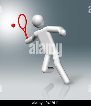 Tennis 3D-Symbol Olympischen Sportarten Stockfoto