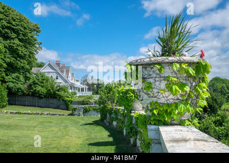 Hinterhof an Rosecliff Mansion, Newport, Rhode Island, USA Stockfoto